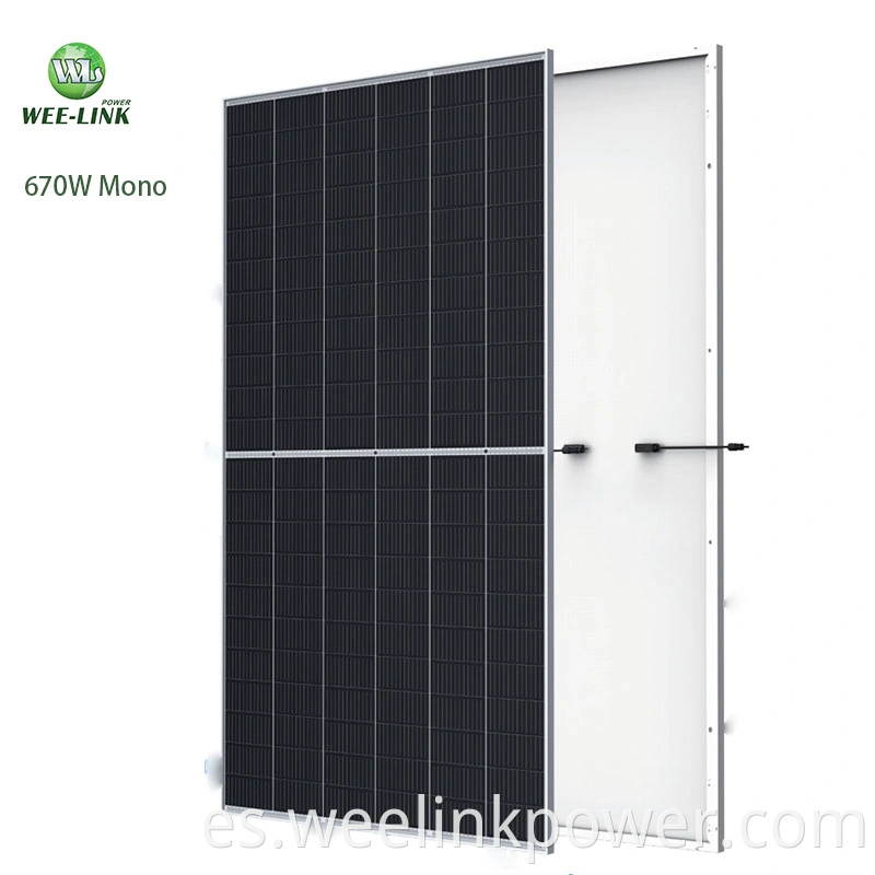 670W Mono Solar Panel alta potencia 210 mm